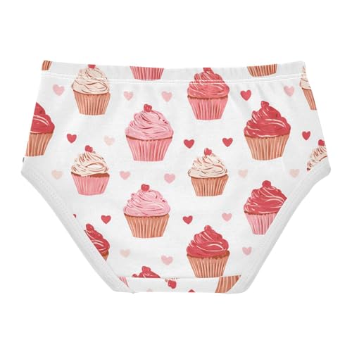 Wusikd Cupcake Pink Red Colors Girls' Underwear Cotton Girls Briefs Soft Toddler Underwear 2T2