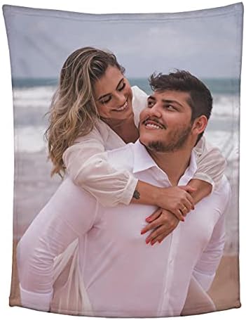 MLMYH Custom Blanket, Personalized Throw Blanket, Customized Blankets with Photo Text Collage, for Family Friends Kids Birthday Wedding Christmas Personalized Gifts, 8 photos 80x120cm
