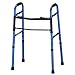 Nova MedicalProducts Health Care Hospital Daily Mobility Aids Folding Walker 2-Button Release Blue