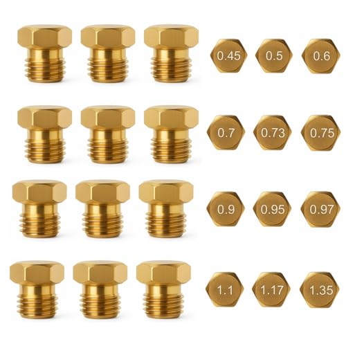 NJCXOLA 12 Pièces Gicleur gaz Butane Universels, Injecteur de Gaz Gicleur Bouteille Kit de Conversion, GPL Bouteille Gicleur Brûleur pour Cuisinière à Gaz...