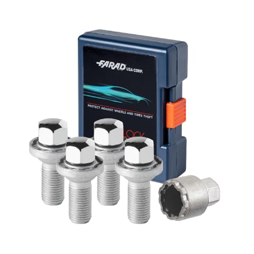 OMAC Wheel Lock Kit for Audi A1 / A3 / A4 / A5 M14X1.5 Bolt Chromed 4Locks & 1Key