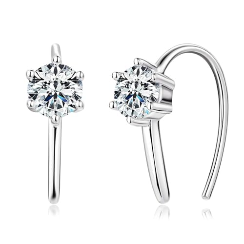 Moissanite boucles d'oreilles créoles ouvertes en or 18k, le cadeau élégant pour elle