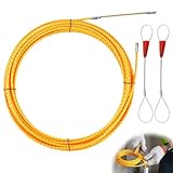 Saituo Home Sonda Passacavi 10m Professionale con 2 Teste Guida Flessibili, Sonda Elettricista Flessibile Ma Resistente, Molla Elettricista Ergonomico per Pilota Impianti Saturi e Tubature Curve