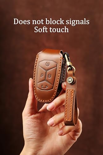 Clé Geely Lynk & Co étui de protection marron à 4 boutons