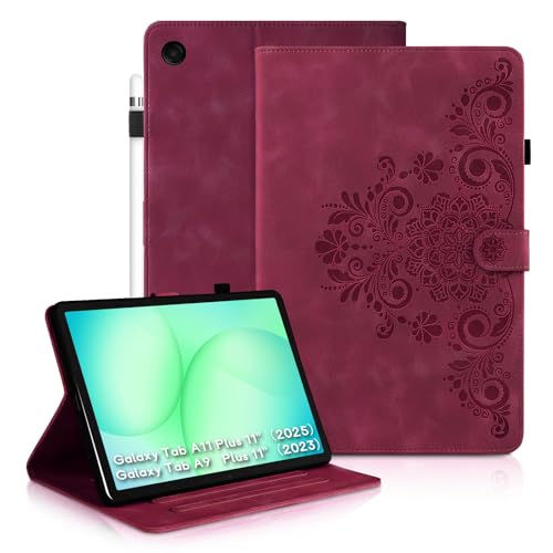 Mantala Funda para for Galaxy A11+ Tablet Case, Soft Touch Faux Leather with Card Slots and Kickstand, Water-Proof Precise Cutouts Compatible with Galaxy A9+ Tablet Case