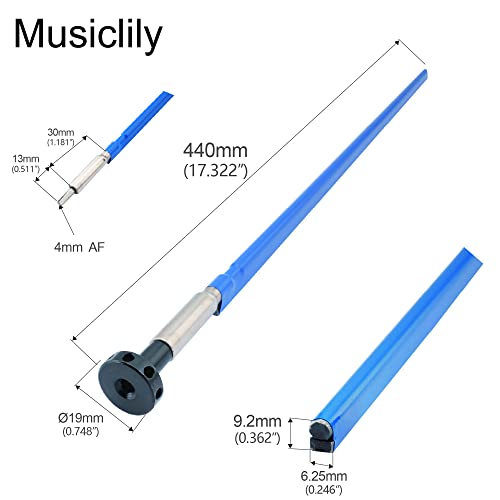 Musiclily Pro Dual Action Guitar Truss Rod 440mm with Screwed Spoke Wheel Nut Adjustment