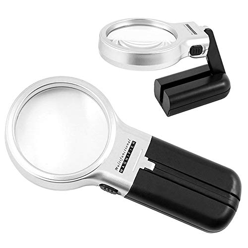 Loupe émettant de la lumière avec 2 lampes LED et lentille pliante 70mm