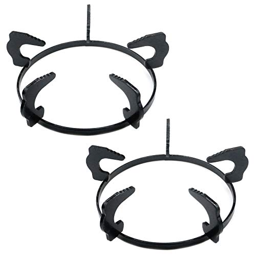 Semetall Kitchen Stove Accessories 2Pack Stove Fittings Bracket Non Slip Black Pan Holder Stove Accessories for Kitchen Wok Support Ring Cooktop Milk Pot Holder(Five-Ear,7.28\" Outer Diameter)