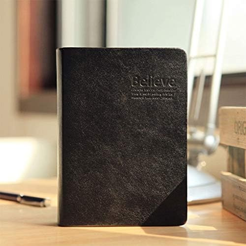 KXF B6 720 Pages Lined Notebook Super Thick Journal Daily Bible Study Notebook Life Story Book Travel Writing Memo Notepad Work Diary Sketchbook with Classic Vintage Leather Cover, Black