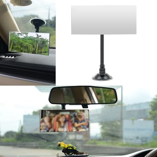 Image of Unifizz Suction Cup Baby Car Mirror,Adjustabe Long Arm HD Glass Convex Wide Angle Interior Rearview Baby Rear Facing Mirror Rectangle Rear View Mirror (Frameless Rectangle, Large,6.7 inch X 2.9 inch)