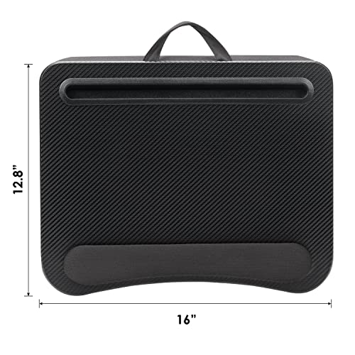 LAPGEAR Memory Foam Lap Desk with Wrist Rest and Media Slot, Medium, Black Carbon - Image 4