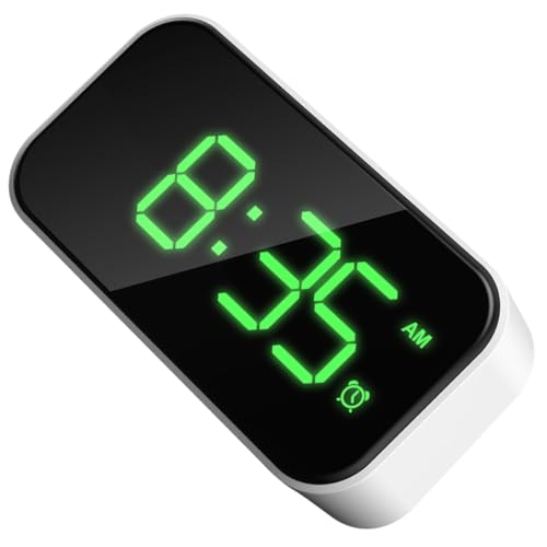 MOTHNUR Reloj Despertador Digital LED Compacto y Ligero con Alarma y Base de Carga USB para Mesita de Noche y Veladores Dormitorio
