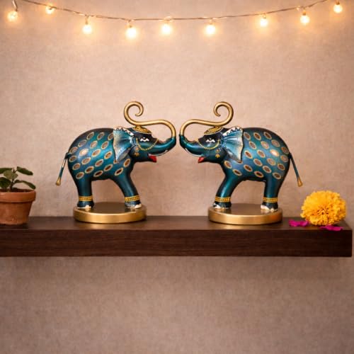Image of CraftVatika Metal Elephant Tealight Candle Holders Set of 2, for Woman, Home Decor Gifts, Decorative Elephant Showpiece for Table Decor, Candle Holder, Housewarming Diwali Return Gift