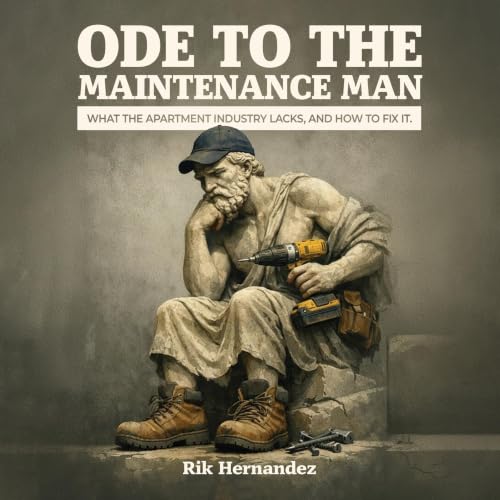 Diseño de la portada del título Ode to the Maintenance Man