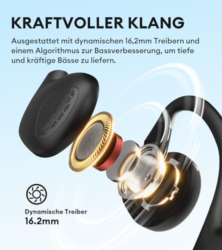 Edifier Comfo Run Open-Ear Wireless Air Conduction Sport Kopfhörer, Bluetooth 5.3, integriertes Mikrofon, 17 Std. Spielzeit, schnelles Aufladen, IP55 für Workouts Laufen – Bild 5