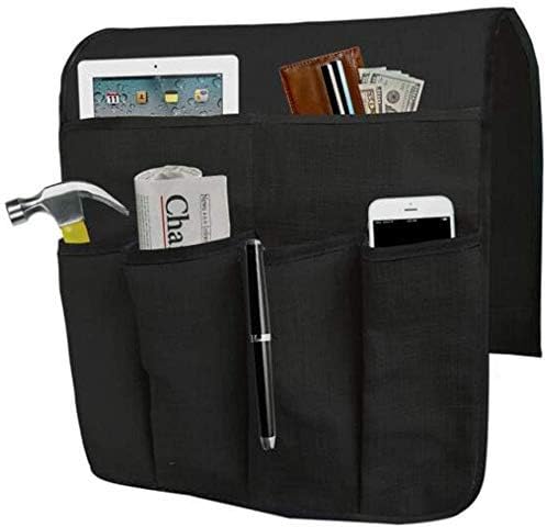 Organizador de reposabrazos de sofá de doble capa, soporte remoto, sillón reclinable con 6 bolsillos para revistas, libros, control remoto de TV,