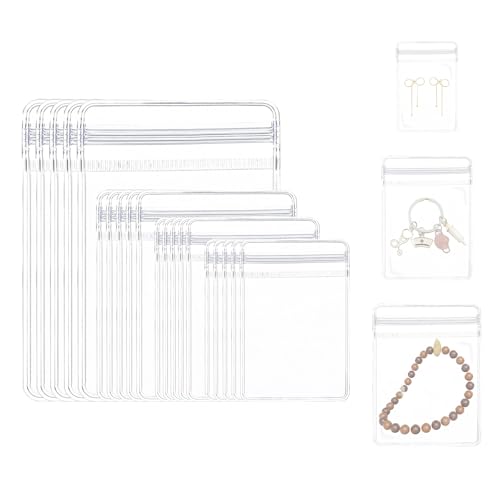 Schmuckbeutel, 80 Stück Pvc Kleine TüTen, Kleine Säckchen, Aufbewahrungsbeutel, Transparente Beutel, ReißVerschluss Tasche für Schmucksäckchen Verpackung, Ohrring Ring Halskette