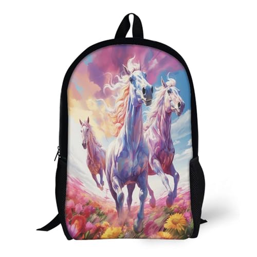 Sac à dos motif cheval 3D avec sac à déjeuner pour la rentrée scolaire des enfants - 6