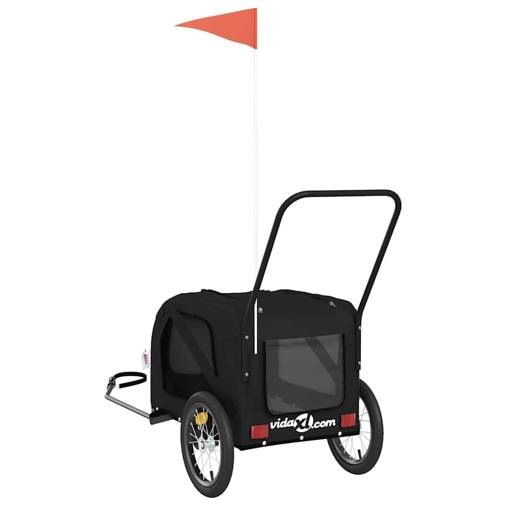 Rimorchio per bicicletta cane arancione grigio tessuto Oxford ferro