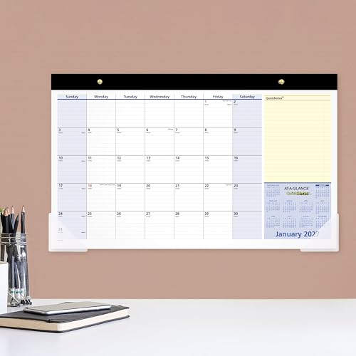 Image of AT-A-GLANCE 2027 Desk Pad Calendar, Monthly Desk Wall Planner, 13-Month Jan-Jan, 18 inch x 11 inch, QuickNotes (SK7100027)