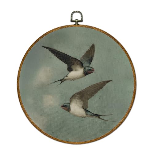 Xiyurlk Vintage Spring Swallow Bird Canvas Wall Art Decor, French