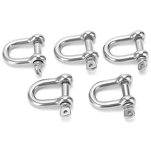 Straight Dshackle Stainless Steel Shackle, High Safety Factor D Shackle Straight D Shackle for Chains for Wirerope Lifting