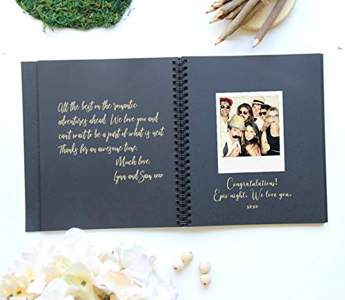 Wedding Guest Book Alternative, Guest Book Polaroid, 90 Black Pages, Cardstock, Polaroid Guestbook With Blank Pages, Instax Guest Book For Wedding Photo Booth Props Black Guest Book Wedding. #TOP5