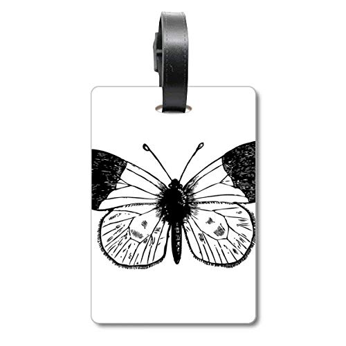 Étiquette de valise White Wings motif papillon pour bagage voyage