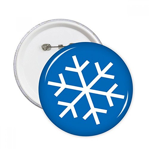Badge bouton flocon de neige bleu XL en lot de 5 pièces