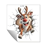 Weihnachtsmann Wandaufkleber, 3D Wanddurchbruch Weihnachtsmann Aufkleber, 3d Wandtattoo, Für Zuhause, Wohnzimmer, Schlafzimmer, Badezimmer, Küche, Büro, Schule