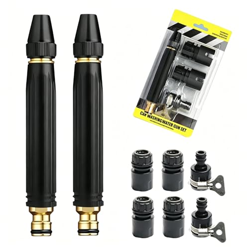 Heavy Duty Adjustable Twist Hose Nozzle Jet Sweeper Nozzle Powerful High-Pressure Home Car Wash & Garden Sprayer Home High Pressure Car Wash Water Gun for Car Garden Cleaning (2Pcs)