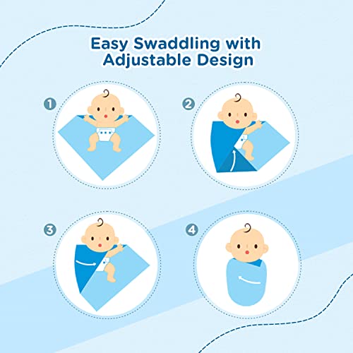 Image of Mee Mee 3 in 1 Baby Bed | Sleeping Bag & Carry Nest | Hooded Wrapper for Newborn Baby | Warm and Soft Swaddle Wrapper | Double Layered Sleeping Bag for Newborn Babies, Blue