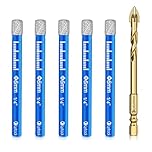 Lytool Foret Diamant 6 mm, Foret Gres Cerame Forêt Carrelage, Metal pour Carrelage de 6mm, Meche Carrelage pour Céramique Verre Granit Marbre Quartz