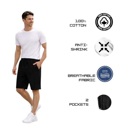 Image of KART BLACK Plus Sizes Men's Cotton Knee Length Shorts(M,L,XL,XXL,XXXL,4XL,5XL Shorts)| Casual and Night Wear Mens Shorts Pack of 3