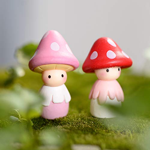 Maomia Fairy Mushroom Doll Figurines 4 Pcs Miniature Fairy Garden Micro Landscape Mini Dollhouse Garden Decoration Outdoor Decoration #TOP2