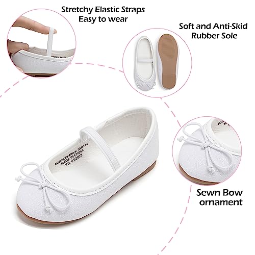 Toddler Flower Girl Dress Shoes - Little Girl Ballet Flats Elastic Straps Wedding Party4 Toddler Flower Girl Dress Shoes - Little Girl Ballet Flats Elastic Straps Wedding Party4