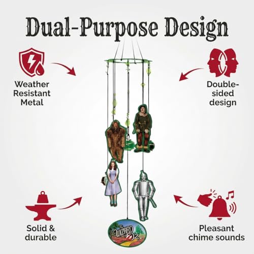 Image of Spoontiques Wizard of Oz Wind Chime - Outdoor Garden Decor - Decorative Chimes for Yard, Garden, Backyard and Patio Decoration