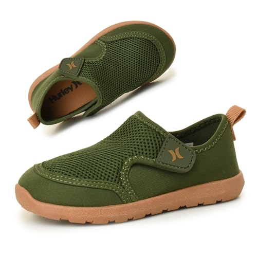 Hurley Kids �c���p�E�H�[�^�[�V���[�Y Spence- �����E�H�[�^�[�V���[�Y �j�̎q�Ə��̎q���� �y�� �ȒP�X���b�|�� ���߉\�ȃA�b�p�[�t�� - �r�[�`�A���V�сA�v�[���ł̊y���݂�, �J�[�L�^��, 1 Big Kid