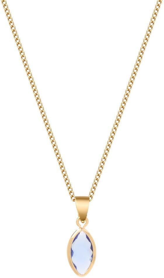 Birthstone Necklace for Women Leaf Type Dainty Minimalist Birthday Jewelry Gift