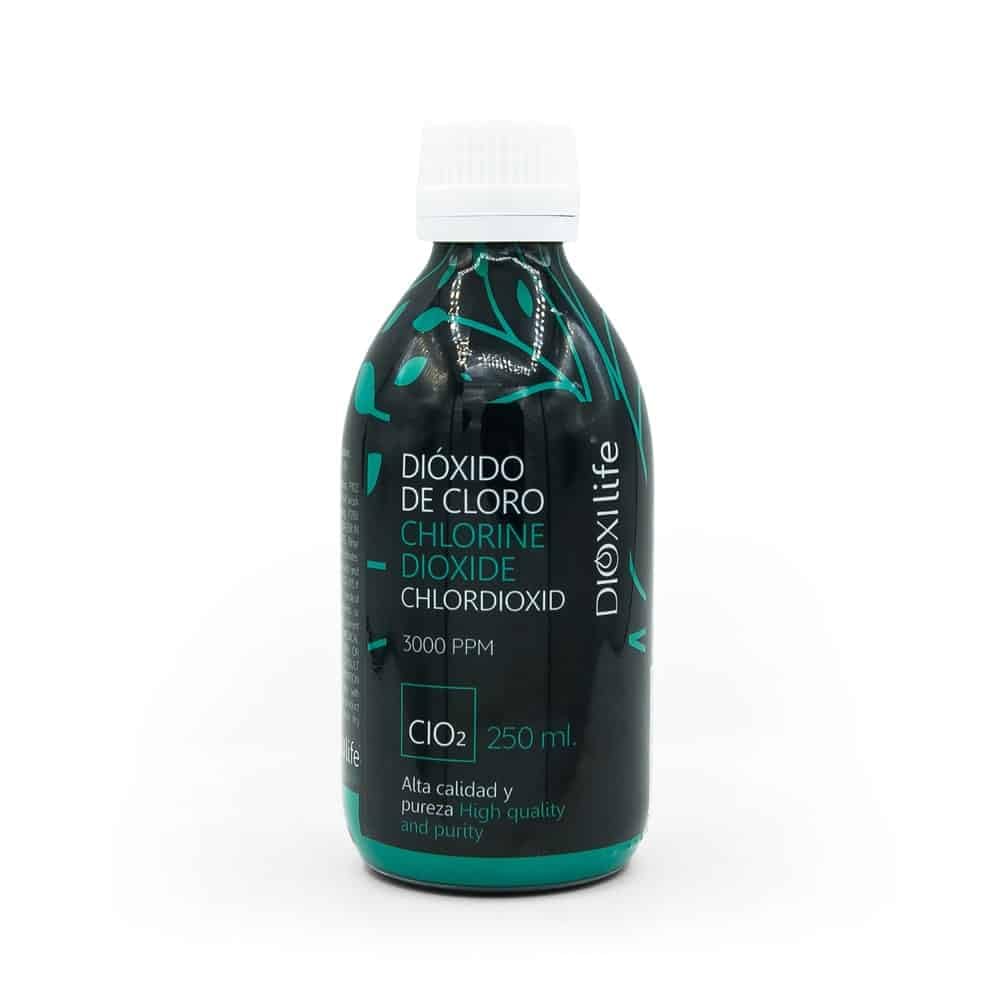 Dióxido de Cloro 250 ml Dioxilife, Botella de Vidrio Negro