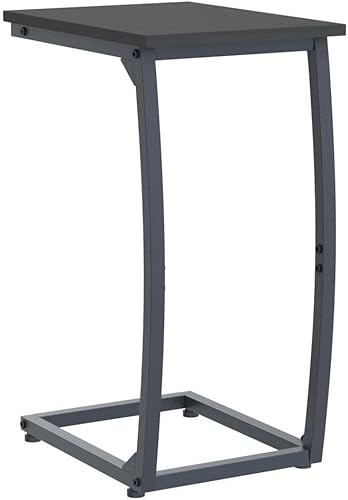 Miniatura 5 de Juego de 2 Mesas Auxiliares en Forma de C - Mesa Lateral para Sofá, Patas de Soporte Curvas, Mesa Deslizante Bajo el Sofá para Televisión, Bandeja