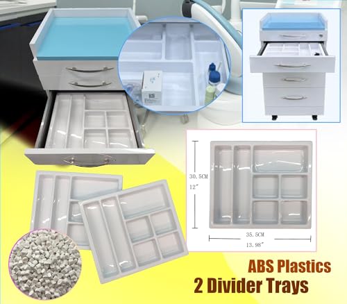 IntXanth Dental Assistant's Mobile Cabinet with 4 Drawers, 2 Divider Tray, Alabama Cart, Dental Clinic Stainless Steel Storage Cabinet, Assistant's Alabama Dental Cart, White