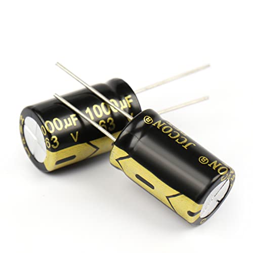 1000Uf Capacitor, 1000Uf 63V Capacitor, Aluminum Electrolytic Capacitors, 63V 1000Uf Capacitor, 1000 Mfd 63 Volt, Low Esr Capacitors, Size 16X25Mm For Audio, Amplifier,Lcd Monitor (Pack Of 4Pcs) #TOP6