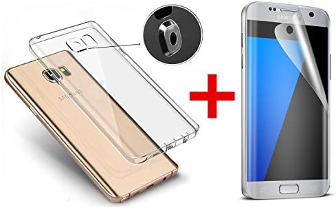Galaxy S7 Edge Screen Protector And Case(Included),TFSeven [Anti-Bubble] [HD Clear] Curved Edge to Edge Screen Film for S7 Edge,