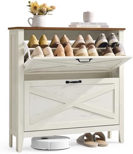 VASAGLE Shoe Cabinet, UHSC201W01