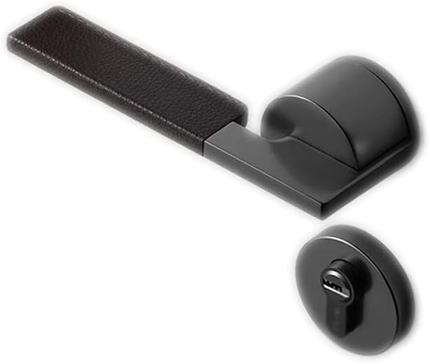 Door Knob Lever Mute Magnetic Door Lock Door Levers, Indoor Door Handle with Key for Bedroom Bathroom Study Office Cloakroom Door Lock with Handle (Color : Black 50mm-70mm)