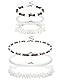 Kakonia 6-stück Muschel-Halskette & Armband-Set für Männer - Muschel-Perlen-Halskette & Puka Shell Choker mit passendem Armband - Hawaiian Sommer Strand Schmuck