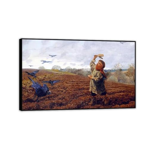 Tempête des corbeaux peinture à l'huile grand format pour salon élégant