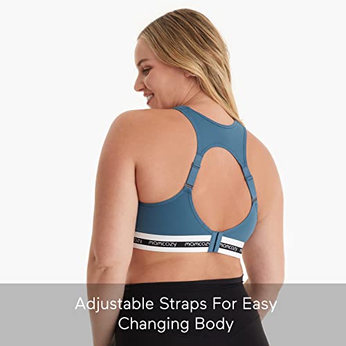 Momcozy Nursing Sports Bra Plus Size, Yn11 Support Breastfeeding Maternity Bra Wireless Pregnancy Padded Low Impact Bralette Blue #TOP3