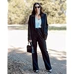 luvamia 2 Piece Outfits for Women Dressy Blazer Jackets High Waisted Straight Leg Pants Suits Set Business Casual Office - Image 5